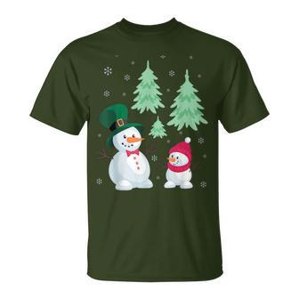 Snowman Christmas Tree Snowflakes T-Shirt - Monsterry CA