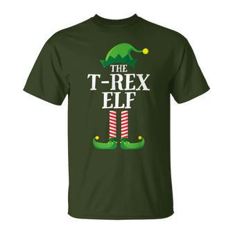 T Rex Elf Matching Family Group Christmas Party T-Shirt | Mazezy