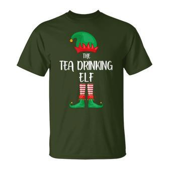 Tea Drinking Elf Christmas Party Matching Family Group Pj T-Shirt - Monsterry AU