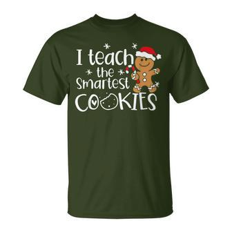 I Teach The Smartest Cookies Christmas Gingerbread Santa Hat T-Shirt | Mazezy