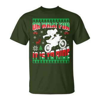 Ugly Christmas Dirt Bike Motocross Xmas T-Shirt - Seseable