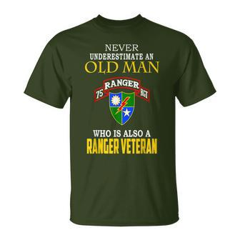Never Underestimate A 75Th Ranger Ranger Veteran Christmas T-Shirt - Seseable