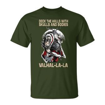 Valhalla-La Deck The Halls With Skulls And Bodies Christmas T-Shirt - Monsterry UK