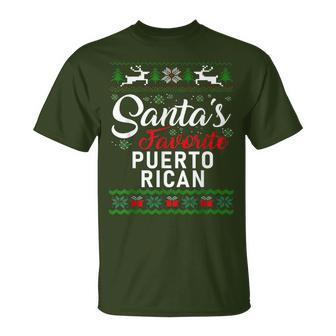 Vintage Santa Claus Favorite Puerto Rican Christmas Tree T-Shirt - Seseable