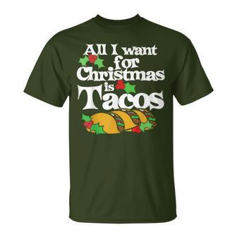 All I Want For Christmas Is Tacos Cute Taco Tuesday T-Shirt - Monsterry AU