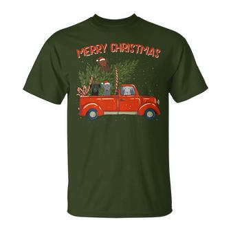 Whippet Xmas Vintage Red Pickup Retro Truck T-Shirt | Mazezy