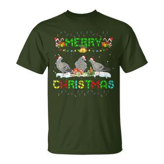 Xmas Dove Bird Lighting Santa Merry Christmas Mourning Dove T-Shirt | Mazezy