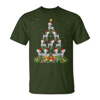 Zebra Xmas Tree Santa Hat Zebra Christmas T-Shirt - Thegiftio UK