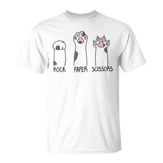 Funny Cat Cute Rock Paper Scissors Cat Paws  Unisex T-Shirt