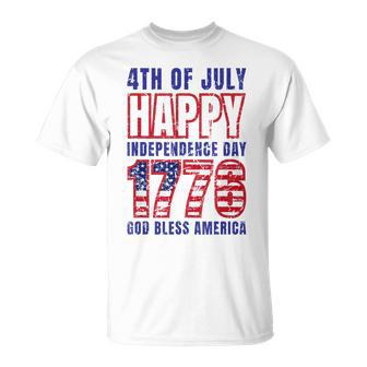 4Th Of July Happy Independence-Day 1776 God Bless America Unisex T-Shirt | Mazezy