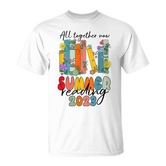 All Together Now Summer Reading 2023 Books Retro Groovy Unisex T-Shirt | Mazezy