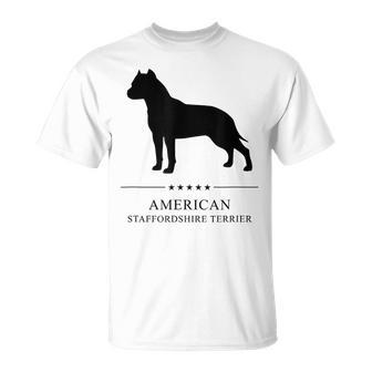 American Staffordshire Terrier Black Silhouette T-Shirt | Mazezy