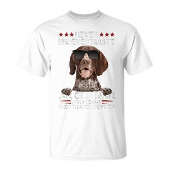 An Old Man With A German Shorthaired Pointer Unisex T-Shirt - Seseable