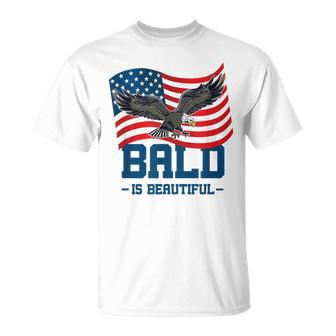 Bald Is Beautiful July 4Th Eagle Patriotic American Flag Usa Unisex T-Shirt | Mazezy AU