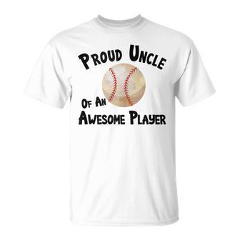 Baseball Softball Proud Uncle Of An Awesome Player Unisex T-Shirt | Mazezy
