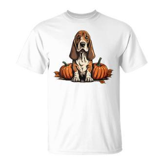 Basset Hound Dog Pumpkin Lazy Halloween Party Costume T-Shirt - Monsterry CA