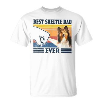 Best Shetland Sheepdog Sheltie Dad Ever Vintage Father Unisex T-Shirt | Mazezy