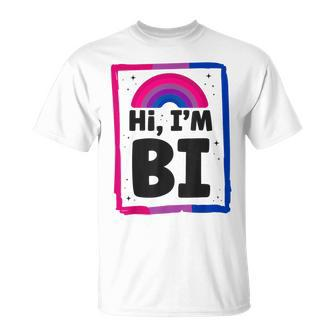 Bisexual Bi Pride Flag Hi Im Bi Unisex T-Shirt | Mazezy