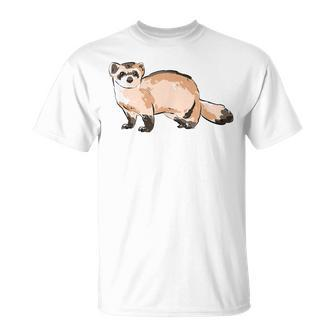 Black Footed Ferret Illustration For Ferret Pet Animal Lover T-Shirt | Mazezy
