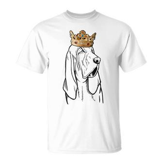 Bloodhound Dog Wearing Crown T-Shirt | Mazezy CA