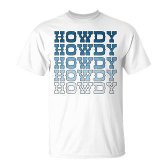 Blue Wild West Western Rodeo Yeehaw Howdy Cowgirl Country Unisex T-Shirt | Mazezy