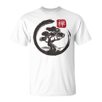 Bonsai Tree In Japanese Zen Buddhist Spiritual Nature T-Shirt | Mazezy