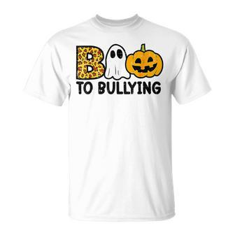 Boo To Bullying Ghost Pumpkin Orange Anti Bully Unity Day T-Shirt - Seseable