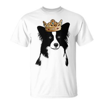 Border Collie Dog Wearing Crown T-Shirt | Mazezy