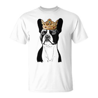Boston Terrier Dog Wearing Crown T-Shirt | Mazezy