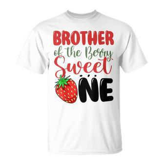 Brother Of The Berry Sweet One Strawberry First Birthday T-Shirt | Mazezy DE