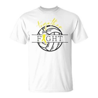 Childhood Cancer Awareness Together We Fight Volleyball T-Shirt | Mazezy