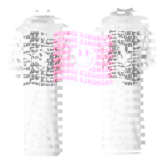 Choose Kindness Pink Smile Face Preppy Aesthetic Trendy Unisex T-Shirt | Mazezy