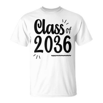 Class Of 2036 Grow With Me Handprints On Back K To 12 Unisex T-Shirt - Seseable