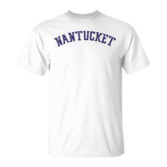 Classic Nantucket With Distressed Lettering Across Chest T-Shirt | Mazezy CA