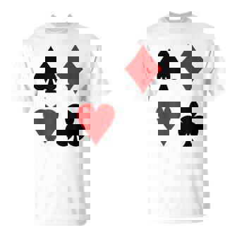 Clubs Hearts Spades Diamonds Playing Card Suits Poker T-shirt - Thegiftio UK