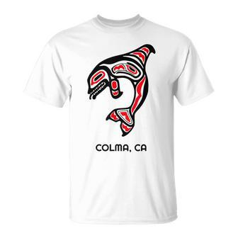 Colma California Native American Orca Killer Whale T-Shirt | Mazezy AU