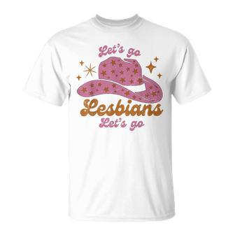 Cowboy Hat Lets Go Lesbians Western Cowgirls T-shirt - Thegiftio