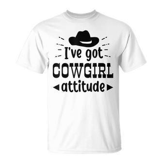 Cowgirl Boots Western Cowboy Hat Southern Horse Rodeo Ladies Unisex T-Shirt | Mazezy