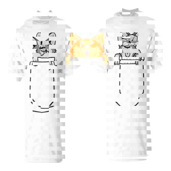 Cute Corgi Dog In A Fake Pocket Funny Dog Owner Puppy Meme Unisex T-Shirt | Mazezy