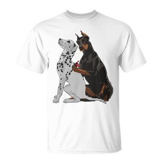 Cute Fashionable Doberman Tattooing Dalmatian Dog Gift Unisex T-Shirt | Mazezy