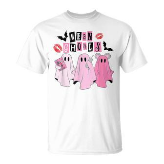 Cute Ghost Mean Ghouls Halloween Costume Spooky Season T-Shirt - Monsterry