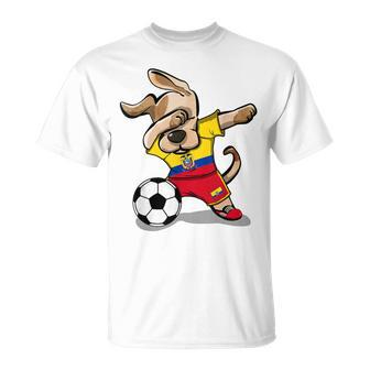 Dabbing Dog Ecuador Soccer Fans Jersey Ecuadorian Football T-Shirt | Mazezy UK
