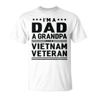 Dad Grandpa Vietnam Veteran Vintage Top Men Gift Unisex T-Shirt | Mazezy