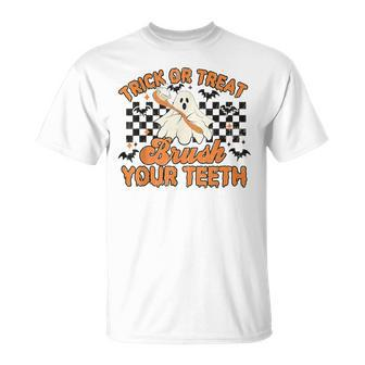 Dentist Trick Or Treat Brush Your Th Halloween Costume T-Shirt | Mazezy
