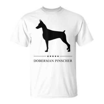 Doberman Pinscher Black Silhouette T-Shirt | Mazezy