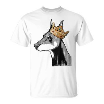 Doberman Pinscher Dog Wearing Crown T-Shirt | Mazezy UK