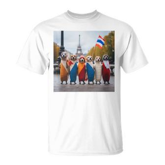 Dogs In Paris Unisex T-Shirt | Mazezy