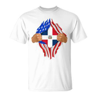 Dominican Blood Inside Me Dominican Republic Flag T-Shirt | Mazezy