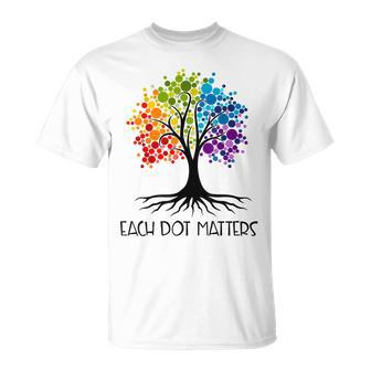 Each Dot Matters Colorful Tree Dot Day Polka Dot T-Shirt - Seseable