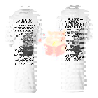 Easily Distracted By Cats And Books Funny Cat Lover Gifts For Cat Lover Funny Gifts Unisex T-Shirt | Mazezy